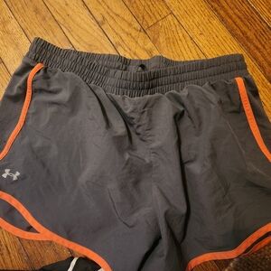 Under Armour Black Athletic Shorts with Orange Trim